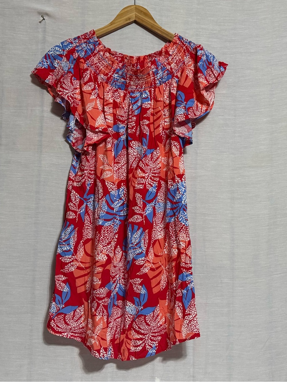 Red Carter Off Shoulder Tropical Floral Dress NWT Size S